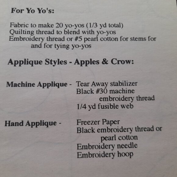 Vintage 90s Two Hour Dress Sewing Pattern Apple Crow Applique T-Shirt Repurpose - Picture 7 of 10